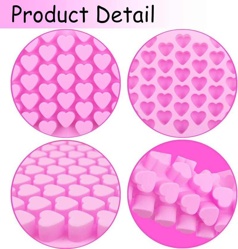 BZIDII Wax Melts Molds Silicone, 3 Pack Mini Heart Molds with Dropper, Silicone Mold for Heart Candy Gummies Chocolate Ice Cube Jelly Cake Soap Candle DIY Valentine Gift - Image 4